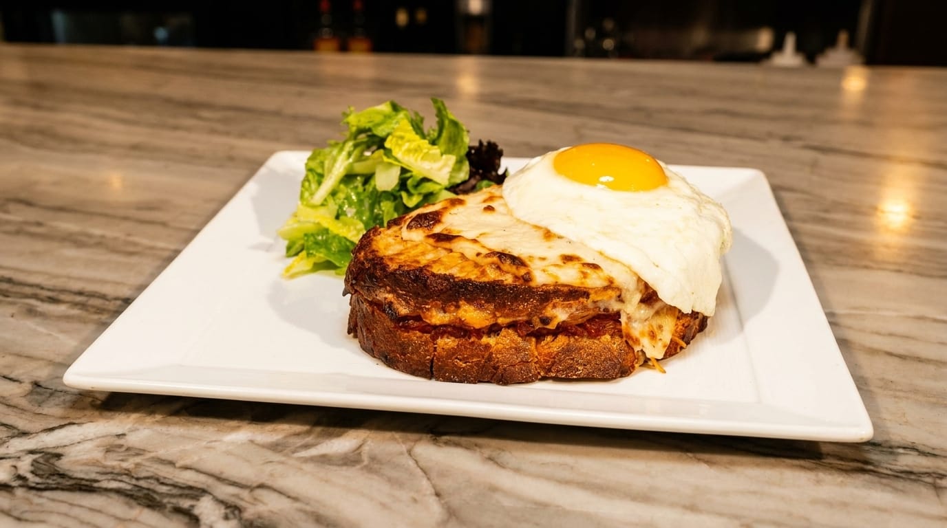 Croque madame with sunny egg